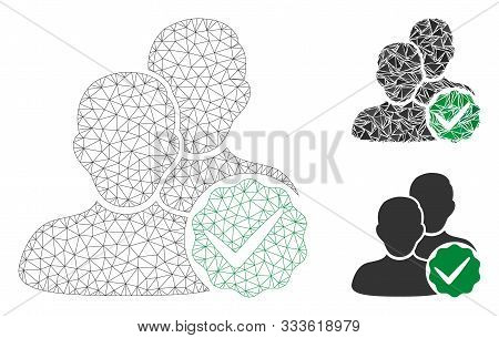 Mesh Boys Only Model With Triangle Mosaic Icon. Wire Frame Polygonal Mesh Of Boys Only. Vector Mosai