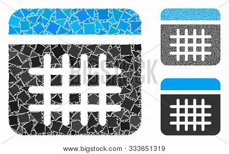 Calendar Composition Of Uneven Elements In Different Sizes And Color Hues, Based On Calendar Icon. V