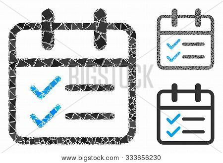 Day Tasks Mosaic Of Joggly Items In Different Sizes And Shades, Based On Day Tasks Icon. Vector Tube