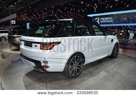 Paris, France - October 03, 2018: Range Rover Sport P400S Hse At Paris Motor Show