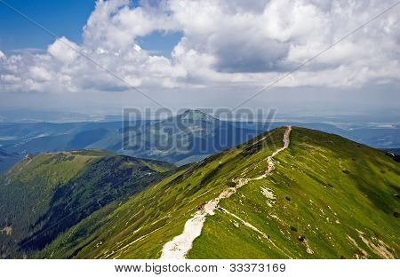 Panorama af vestlige Tatras