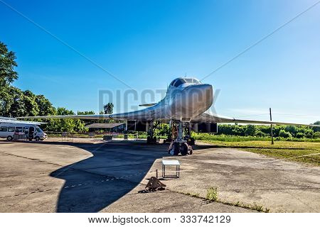 Poltava, Ukraine - October 19, 2019: Tupolev Tu-160 War Missile-carrying Aircraft 