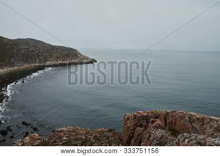 Beautiful Summer Day Landscape Abandoned Artnature Coastal Defense North Teriberka, Barents Sea View
