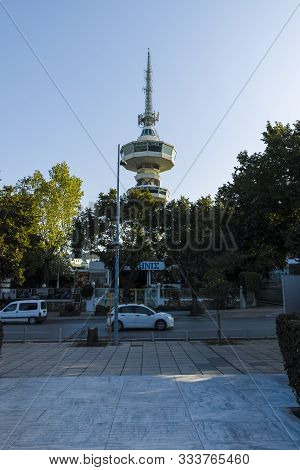Thessaloniki, Greece - September 22, 2019: Ote Tower  In City Of Thessaloniki, Central Macedonia, Gr