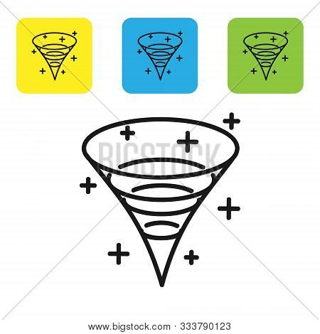 Black Black Hole Icon Isolated On White Background. Space Hole. Collapsar. Set Icons Colorful Square