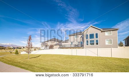 Panorama Walled Properties On A Modern Urban Housing Estate