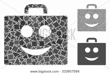 Smile Case Mosaic Of Uneven Items In Various Sizes And Color Hues, Based On Smile Case Icon. Vector 