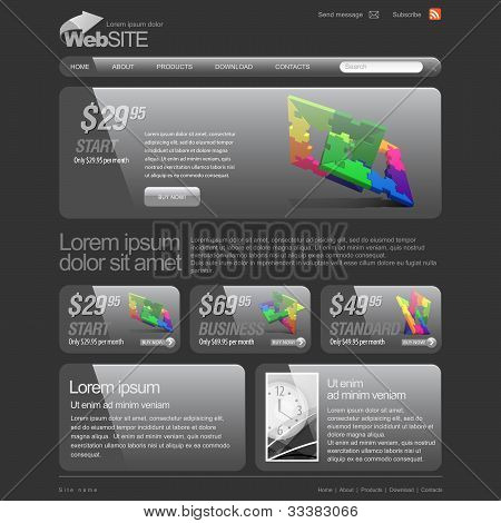 회색 웹사이트 템플릿 960 그리드입니다.