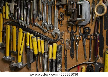 Work Board With Locksmith Tools. Wizard Tools
