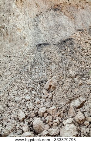 Ground Texture. Soil Surface. Landslip (landslide). Close-up.