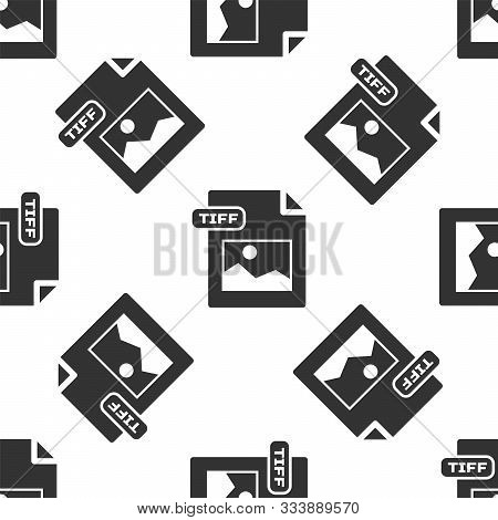 Grey Tiff File Document. Download Tiff Button Icon Isolated Seamless Pattern On White Background. Ti