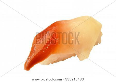 Surf Clam Or Hokkigai Sushi Japanese Food On White Background