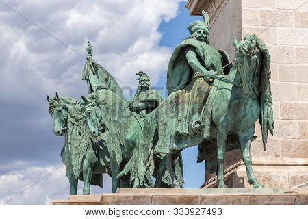 Budapest, Hungary. Heroes Square, Hosok Tere Or Millennium Monument, Major Attraction Of City