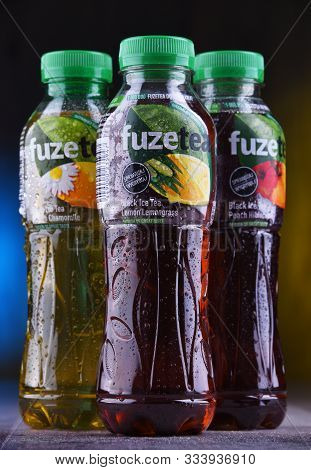 Plastic Bottles Of Fuze Ice Tea
