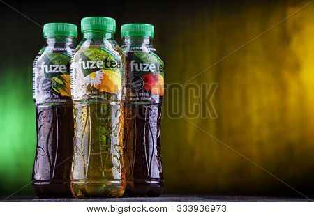 Plastic Bottles Of Fuze Ice Tea