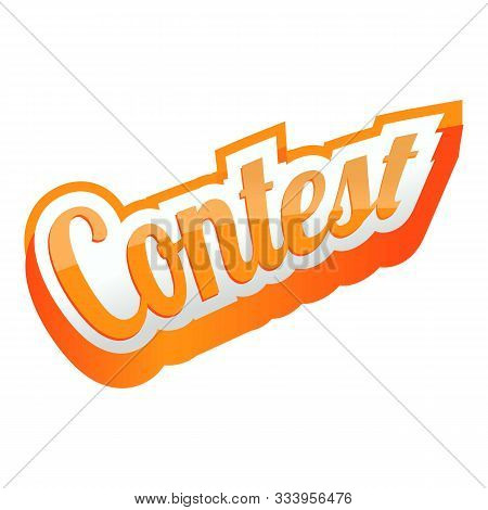 Contest Text Icon. Cartoon Of Contest Text Vector Icon For Web Design Isolated On White Background