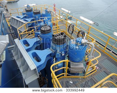 Drillship Drilling Equipment On Board Ready For Sea Trials.