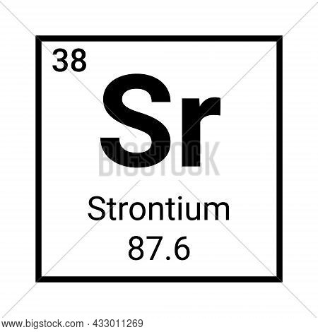 Strontium Melting Chemical Element. Vector Strontium Symbol Science Periodic Atom