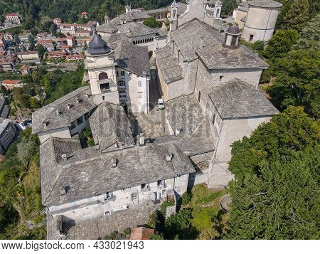 Drone View At The Sacred Mount Of Varallo In Italy