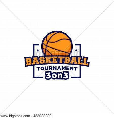 Basketball Tournament 3 On 3 Competition Logo Icon Symbol Badge Sport