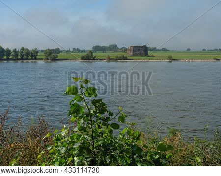 the river rhine at wesel in germany
