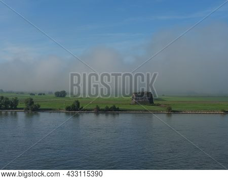the river rhine near wesel in germany