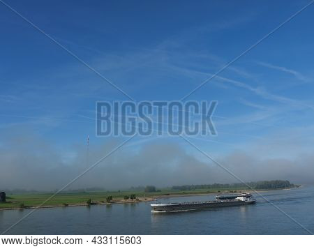 the river rhine near wesel in germany