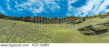 Beautiful Panorama View Of Papakolea Green Sand Beach In The Big Island Of Hawaii, Usa.