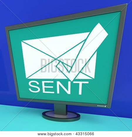 Lähettänyt kirjekuori näytössä näkyy lähtevät