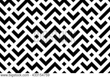 Abstract Geometric Pattern. A Seamless Background. White And Black Ornament. Graphic Modern Pattern.