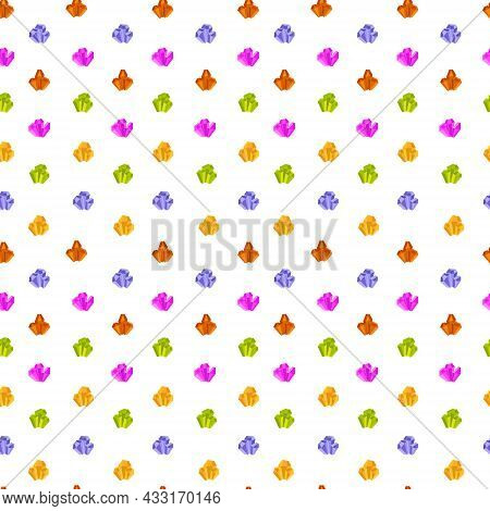 Vector Seamless Pattern With Magic Colorful Crystals. Witchcraft Texture For Wallpaper, Web Page Bac