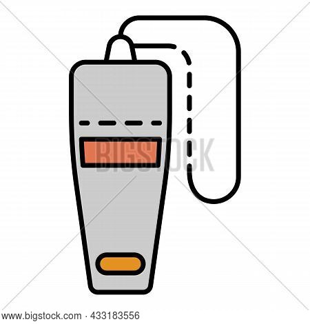 Top View Whistle Icon. Outline Top View Whistle Vector Icon Color Flat Isolated On White