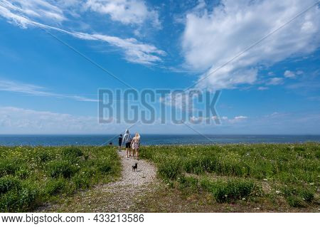 Byxelkrok, Sweden - July 3, 2021: Characteristic Landscape On The Northwest Coast Of Swedish Baltic 