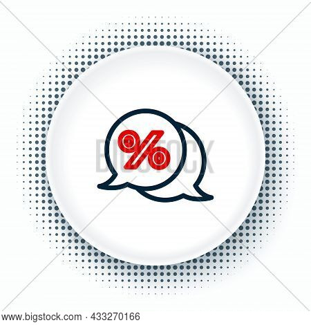 Line Discount Percent Tag Icon Isolated On White Background. Shopping Tag Sign. Special Offer Sign. 