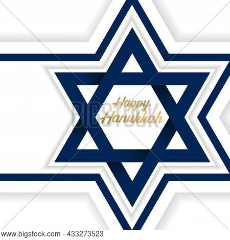 Happy Hanukkah. Background Vector. Jewish Holiday. Greeting Card For Your Friends.