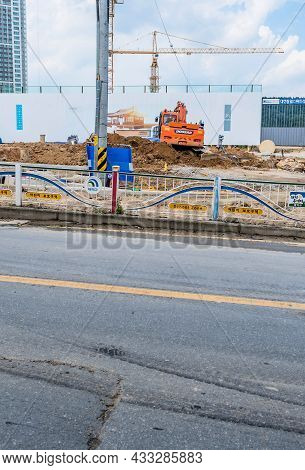 Doosan Backhoe At New Construction Site