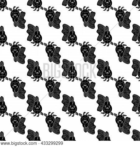 Front Of Goldfish Pattern Seamless Background Texture Repeat Wallpaper Geometric Vector