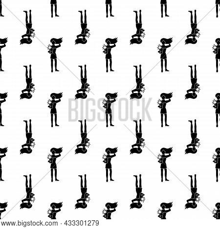 Beauty Girl Take Selfie Pattern Seamless Background Texture Repeat Wallpaper Geometric Vector
