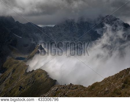 Stormy alpine landscape in the Fagaras Mountains, Romania, Europe