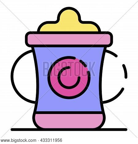 Trendy Sippy Cup Icon. Outline Trendy Sippy Cup Vector Icon Color Flat Isolated