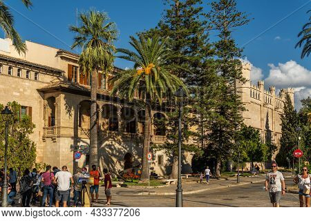 Palma De Mallorca, Spain; September 10 2021: General View Of The Public Building El Consolat De Mar,