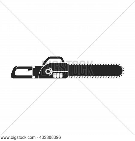 Chainsaw Vector Icon.black Vector Icon Isolated On White Background Chainsaw.