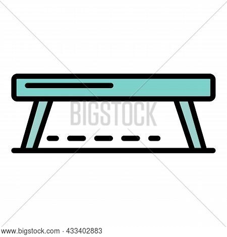 Balance Beam Icon. Outline Balance Beam Vector Icon Color Flat Isolated
