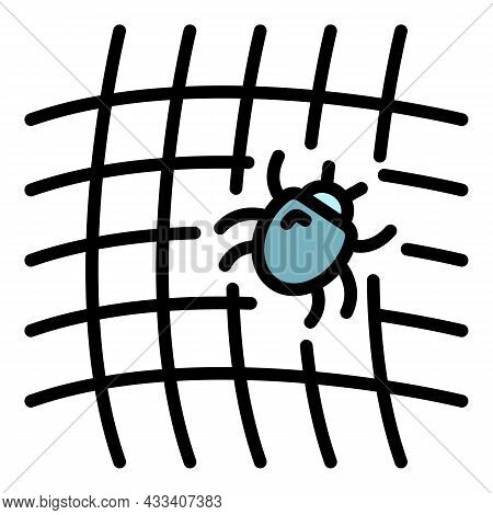 Mite On Net Icon. Outline Mite On Net Vector Icon Color Flat Isolated