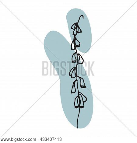 The Plant Is Drawn By Hand With A Pen And Translated Into Vector Format. In The Background There Is 