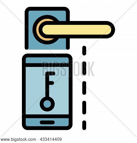 Smart Lock Icon. Outline Smart Lock Vector Icon Color Flat Isolated