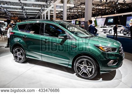 Ford Kuga St-line Car Showcased At The Brussels Expo Autosalon Motor Show. Belgium - January 19, 201