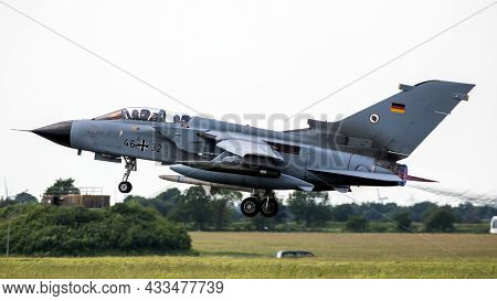 German Air Force Panavia Tornado Bomber Jet Taking Off From Jagel Airbase. Germany - June 13, 2019