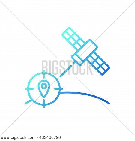Navigation Satellite Gradient Linear Vector Icon. Satellite-based Radionavigation System. Gps Positi