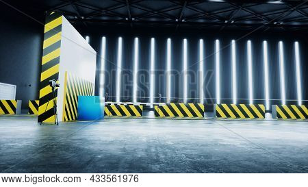 Generic 3d Car Crash Test. Car Destruction. 3d Rendering.